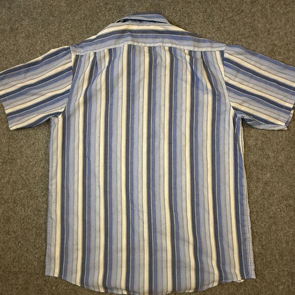 Lacoste Shirt Mens Size 40 Short Sleeve Stripes Blue Button Down - Picture 11 of 11